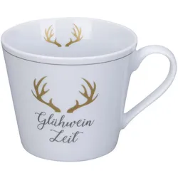 Krasilnikoff Happy Cup Glühwein Zeit, Ø10 x H9cm, weiss