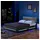 Home Deluxe - LED Bett Asteroid Dunkelgrau, 140 x 200 cm - Inkl. Lattenrost I Polsterbett Design Bett inkl. Beleuchtung - Dunkelgrau