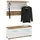 CARO-Möbel Schuhbank 90 x 40 x 34 cm Eiche/Weiß / weiß