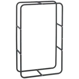 Relaxdays Kaminholzregal Metall 60 x 25 x 100 cm grau
