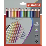 Stabilo Aquarell-Buntstift - STABILO aquacolor 24er Pack - mit 24 verschiedenen Farben