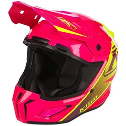 Klim T1 Freeride Kinder Schneemobil Helm, pink-gelb, Größe L