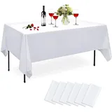 6 Stück Einweg Tischdecke Weiß Papiertischdecke Rolle Tischdecke Bierzeltgarnitur wasserdichte Tischdecke (137 x 274cm) Tischdecke Party für Bankette Geburtstagsfeier Hochzeit