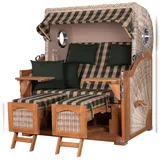 Mr. Deko bene living Strandkorb Komplettset Ammersee Grande XL Teak PE shell Modell 506 inkl. Liftersystem