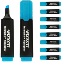 Westcott Textmarker 10 Stück blau | 10er Pack Highlighter
