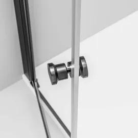 Bernstein NT218 Nischendusche mit Doppelpendeltüren 96 x 195 cm Schwarz matt/ESG 6 mm