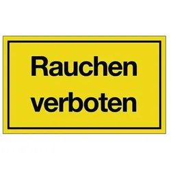 Hinweiszeichen Rauchen verboten L250xB150mm gelb schwarz Ku.