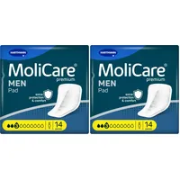 MoliCare MEN Pad 3 Tropfen Diskrete Inkontinenzeinlagen für Männer, Schutz bei leichtem Harnverlust, mit Auslaufschutz, Sofort-Trocken Gefühl, fortschrittlicher Hautschutz, 14 Stück (Packung mit 2)