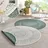 HANSE HOME Porto Wendeteppich Ø 100 cm grün/weiß