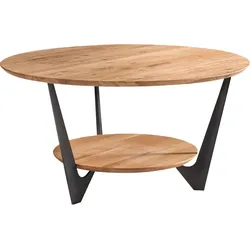 Couchtisch PAROLI "Isa", braun (holz, schwarz, holz), B:87cm H:46cm T:87cm, Tische