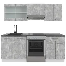 Vicco Küchenzeile R-Line 200 cm Beton/Weiß