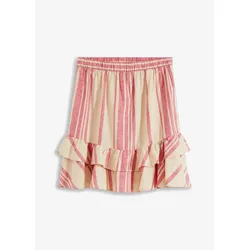 RAINBOW Minirock aus Leinenmischung, beige, 36, Leinen