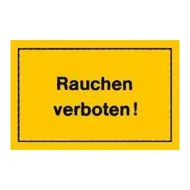 siebdruck jäger Verbotsschild Rauchen verboten Gelb