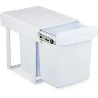 Relaxdays Einbaumülleimer, 2 Fächer, 2X 20 l, HxBxT: 41,3