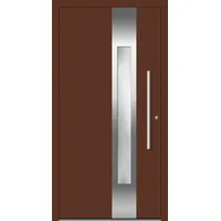 Aluminium Haustür RC2 "ABIGALE" 78 mm Mahagonibraun RAL 8016 beidseitig innen öffnend DIN rechts