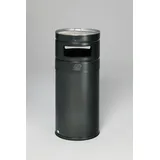 Proregal Robuster Kombiascher mit 2-Fach-Einwurf | 104 Liter, HxBxT 99x43,5x43,5cm | Verzinkter Stahl Grau