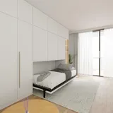 WallBedKing Schrankbett, Weiß, Holz, Rechteckig,Rechteckig, 200x100 cm, Schlafzimmer, Betten, Klappbetten