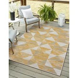 Teppich "Hush Lagerräumung", gelb (gelb,beige,cream), B:160cm H:6mm L:230cm, Polypropylen, MYFLAIR MÖBEL & ACCESSOIRES, Teppiche, modernes Design, Outdoor geeignet, Balkon, Terrasse