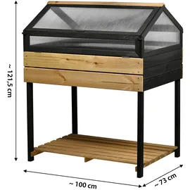 Dobar XXL Hochbeet mit Frühbeet-Aufsatz 100 x 73 x 121,5 cm Anthrazit