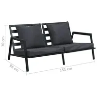 vidaXL Garten-Lounge-Set 5-tlg. grau/dunkelgrau 47819