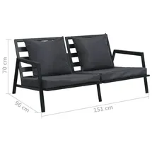 vidaXL Garten-Lounge-Set 5-tlg. grau/dunkelgrau 47819