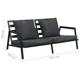 vidaXL Garten-Lounge-Set 5-tlg. grau/dunkelgrau 47819