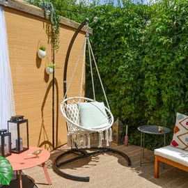 AMANKA Hängesessel Gestell Outdoor - Hängestuhlgestell für Balkon, Terrasse, Garten & Wohnzimmer