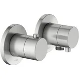 Keuco Edition 400 Thermostatarmatur Set UP 2-Wege mit Schlauchanschluss, Edelstahl-Finish
