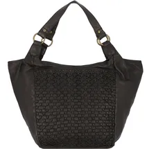 GREENLAND Nature Femi & Nine Schultertasche Leder 38 cm schwarz