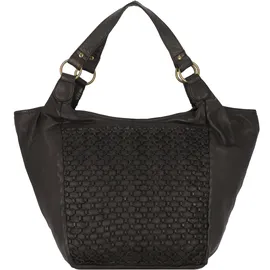 GREENLAND Nature Femi & Nine Schultertasche Leder 38 cm schwarz