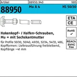 HALFEN Hammerkopfschraube R 88950 Typ 50/30 6-ktmutter M20x 100 Mu A 4 10St. HALFEN