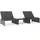 vidaXL Sonnenliegen 2 Stk. mit Tisch Poly Rattan Grau