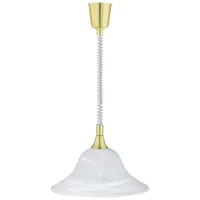 TRIO Leuchten LED Pendelleuchte, LED wechselbar, Warmweiß, Design-klassiker Zugpendelleuchten höhenverstellbar Weiß Gold-en Ø39cm weiß