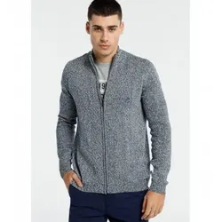 Bendorff für Herren. 8332718 Trikot-Reißverschluss-Jacke (XL), Blau, Lässig, Baumwolle, Langarm