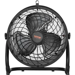 VEVOR 14 Zoll Bodenventilator, 3 Geschwindigkeiten, 360° verstellbare Neigung, Hochgeschwindigkeits-Industrieventilator