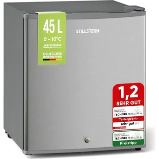 STILLSTERN Mini Kühlschrank E 45L mit Abtauautomatik, Schloss, Frostfach, Leise, Ideal für Küche, Büro, Schlafzimmer, Hotels und kleine Wohnung...