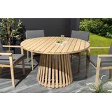 riess-ambiente Gartentisch KOPENHAGEN 120cm natur – rund, wetterfest, Massivholz, 4-Personen (Einzelartikel, 1-St), runder Holztisch für den Außenbereich – ideal für Terrasse & Garten braun