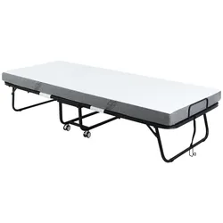 HOMCOM Klappbett Stahl, Schaumstoff, Gewebe