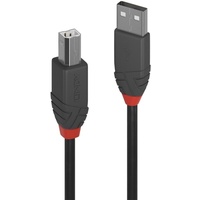 Lindy USB-Kabel USB 2.0 USB-A Stecker, USB-B Stecker 0.50 m Schwarz, Grau 36671