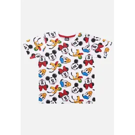 MICKEY MOUSE Disney Mickey Mouse Schlafanzug Pyjama Set Kurzarm Oberteil Hose in rot/weiß - rot - 110, - 116,