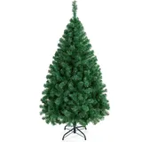 Yaheetech 154cm Künstlicher Weihnachtsbaum Tannenbaum mit 398 Spitzen & Faltbarem Metallständer Christbaum Kunstbaum für Weihnachtsdekoration, Grün