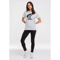 LOGOSHIRT T-Shirt "Der kleine Maulwurf", Damen, Gr. XXL, grau (grau, meliert), 95% Baumwolle, 5% Viskose, unifarben, normal, Rundhals, Shirts T-Shirt, mit lizenziertem Print