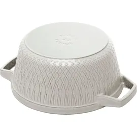 Staub Cocotte Twister Schmortopf rund, 20cm weißer Trüffel