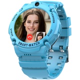 PTHTECHUS Smartwatch Telefon für Kinder, 4G Videoanruf Uhr, WiFi + GPS, Anrufe, Schulmodus, SOS-Funktion, Wecker, Telefon Uhr für Kinder, Kindergeschenk 4-12 Jahre, Blau