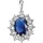 FIRETTI Kettenanhänger "Schmuck Geschenk Silber 925 Halsschmuck Anhänger Lady D Diana Royal", blau (silberfarben, saphirblau, kristallweiß, saphirblau, kristallweiß), Schmuckanhänger, Damen, Silber 925 (Sterlingsilber), 2,1 g, Kettenanhänger, mit Glasstein,