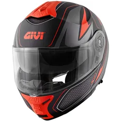 GIVI X.21 Challenger Shiver Klapphelm, schwarz-rot, Größe XL für Männer