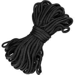 Paracord Camping Seil | Allzweck Tau | 5 mm Dicke / 15 m Länge | Schwarz EINHEITSFARBE No Size