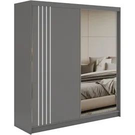 MKS Schiebetürenschrank DIANA 200 x 216 x 61 cm Grau
