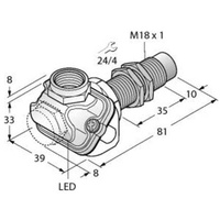 Turck Sensor nicht bündig PNP, Schließer NI15U-EM18WDTC-AP6X