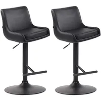 CLP 2er Set Barhocker Club Kunstleder schwarz schwarz